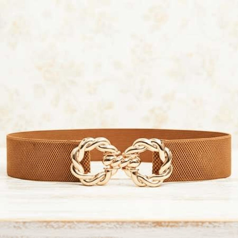 Ladies Stylish Stretch Brown Belt (27.5 Inches)